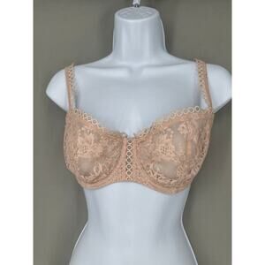 Victorias Secret Bra 32DDD Beige Lace Dream Angels Push Up Without Padding